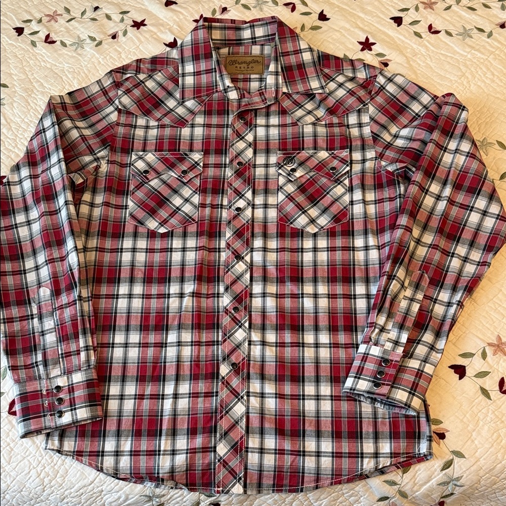 Stylish Red and Black Plaid Button Down Shirt
